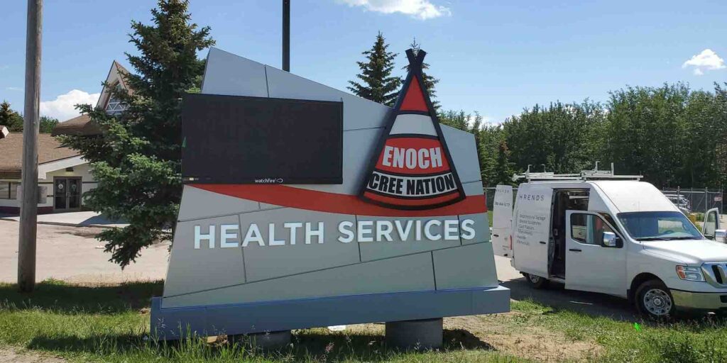Sign for Health Services in Enoch, Alberta, Canada